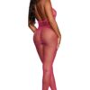 Diamond Net Bodystocking – One Size – Neon Pink