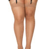Fishnet Thigh High – Queen Size – Nude