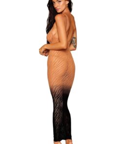 Bodystocking Gown – One Size – Black/copper