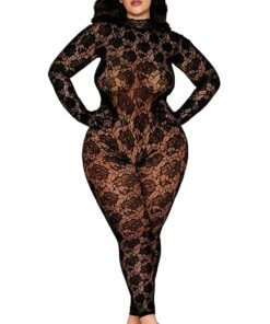Gloved Bodystocking Dmnd – Queen Size – Black