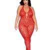 Rhinestone Bodystocking Dmnd – Queen Size – Poinsettia