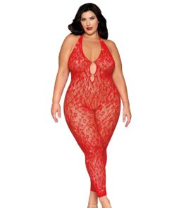 Rhinestone Bodystocking Dmnd – Queen Size – Poinsettia