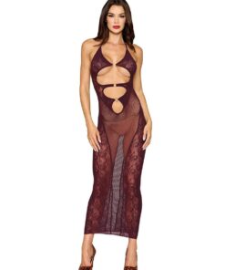 Bodystocking Gown and Shrug Dmnd – One Size – Cherry Lacquer