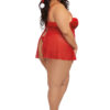 Santa Babydoll, Thong and Hat – 3x – Lipstick Red
