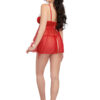 Santa Babydoll, Thong and Hat – Medium – Lipstick Red