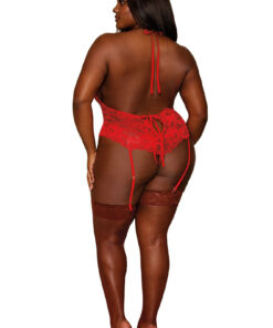 Garter Teddy – Queen Size – Ruby