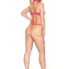Open Cup Bra and G-String – One Size – Peony