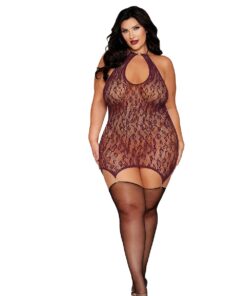 Garter Slip Dmnd – Queen Size – Cherry Lacquer