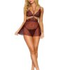 Bralette, Babydoll Skirt, and G-String Dmnd – One Size – Cherry Lacquer