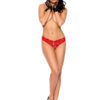 Heart Lace Crotchless Panty – One Size – Red