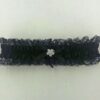 Satin Leg Garter – One Size – Black With Black Lace