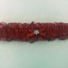 Satin Leg Garter – One Size – Red With Red Lace