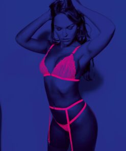 Neon 3 Pc Bra Set – One Size – Neon Pink
