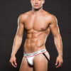 Logo Elastic Low Rise Mesh Jock – Small/meduim – White