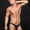 Low Rise Microfiber Zip Thong – Medium/large – Black