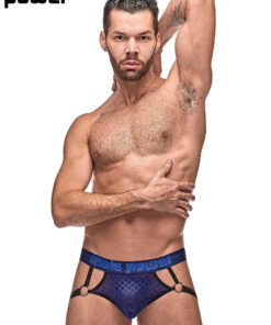 Diamond Mesh Jock Ring Navy L/xl