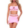 Net Worth 2pc Bandeau Set – One Size – Pink