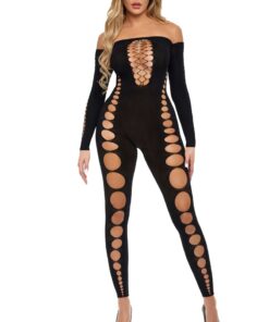 Boujee Gang Bodystocking – One Size – Black