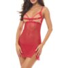 Twist Every Way Chained Slip Set and G-String Red – S/m