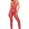 Love Stroke Stones Heart Bodystocking and G-String Red – Os