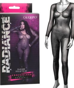 Radiance Crotchless Full Body Suit – Queen – Black