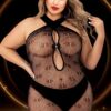 Halter Top Mini Dress – Queen Size – Black