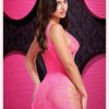 Leopard Lace Mini Dress – One Size – Pink
